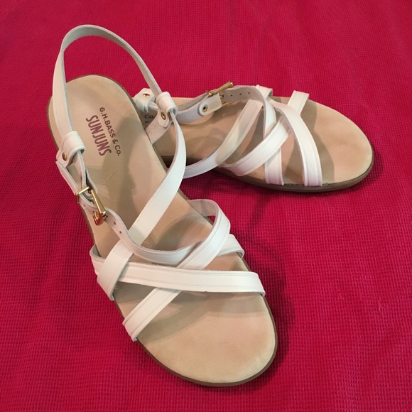 G.H. Bass & Co. Shoes - Bass Margie Sunjuns white strappy flat sandals
